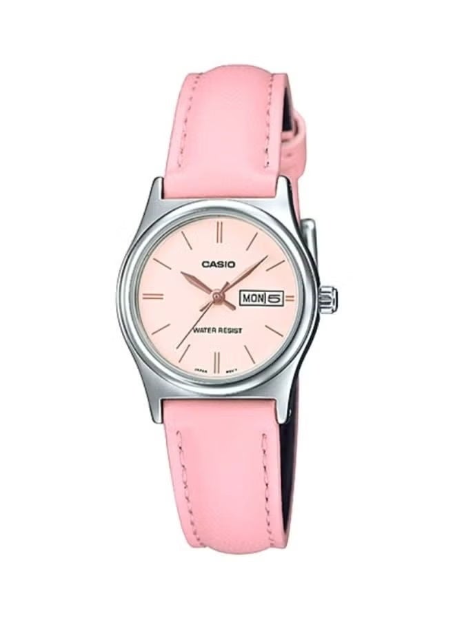 CASIO ساعة كاسيو LTP-V006L-4B النسائية المقاومة للماء، ساعة أنالوج، 30 مم، وردي - Image 1